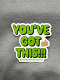 Strawberry Bandit "You’ve Got This!!!" motivational sticker with bold black text on a colorful background.