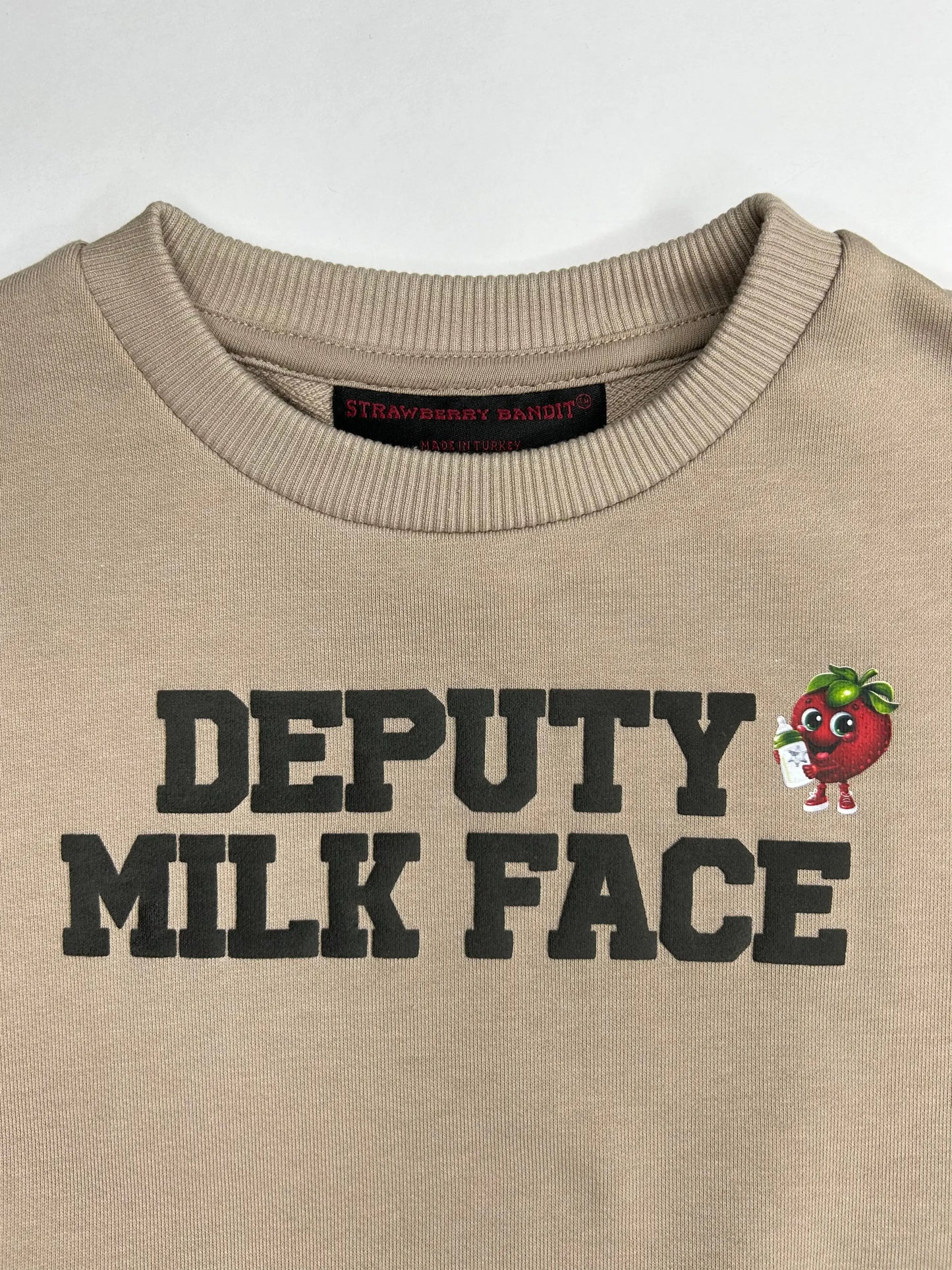 ‘DEPUTY MILK FACE’ Crewneck Strawberry Bandit