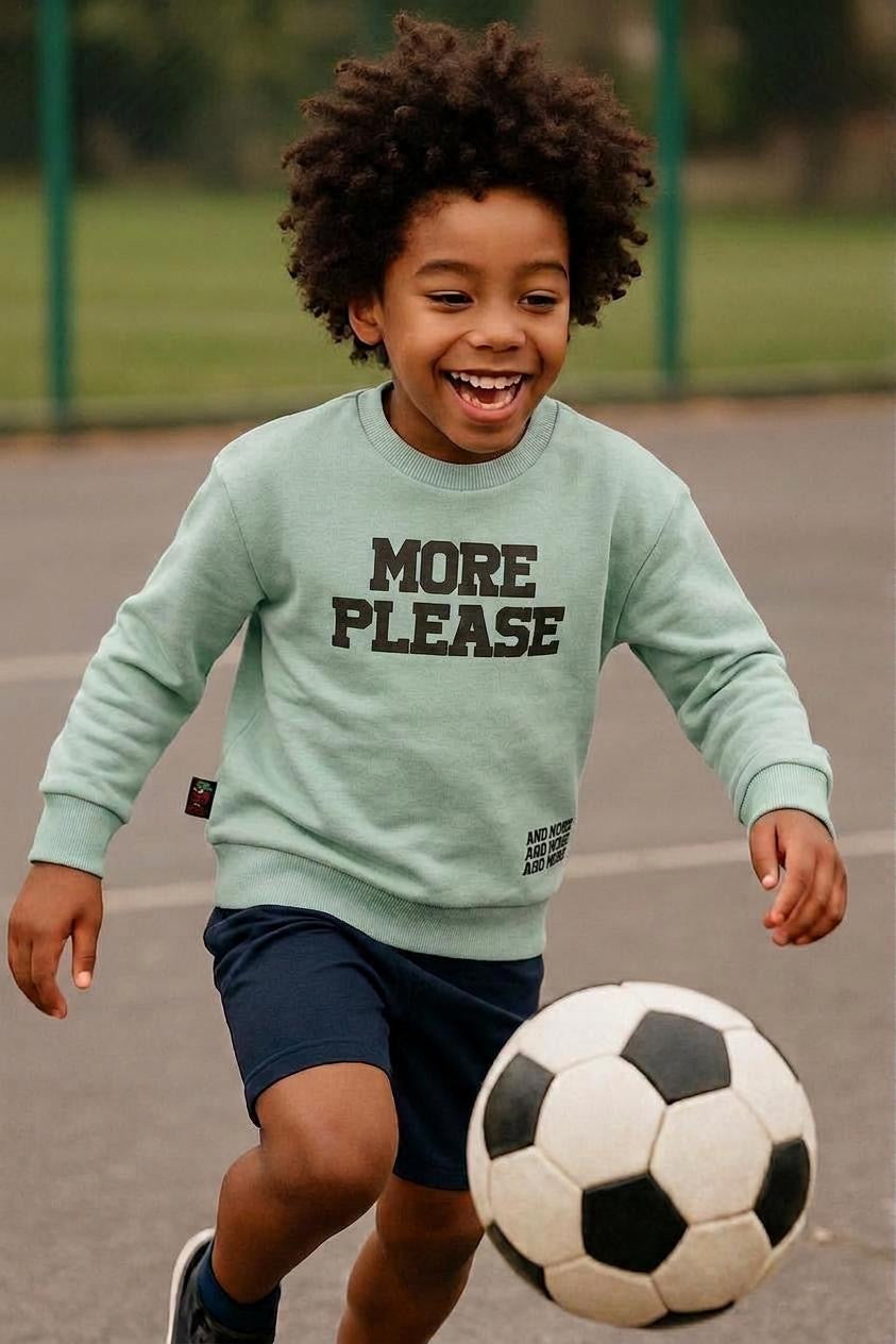 MORE PLEASE 400 GSM Cotton Crewneck | Green Bay