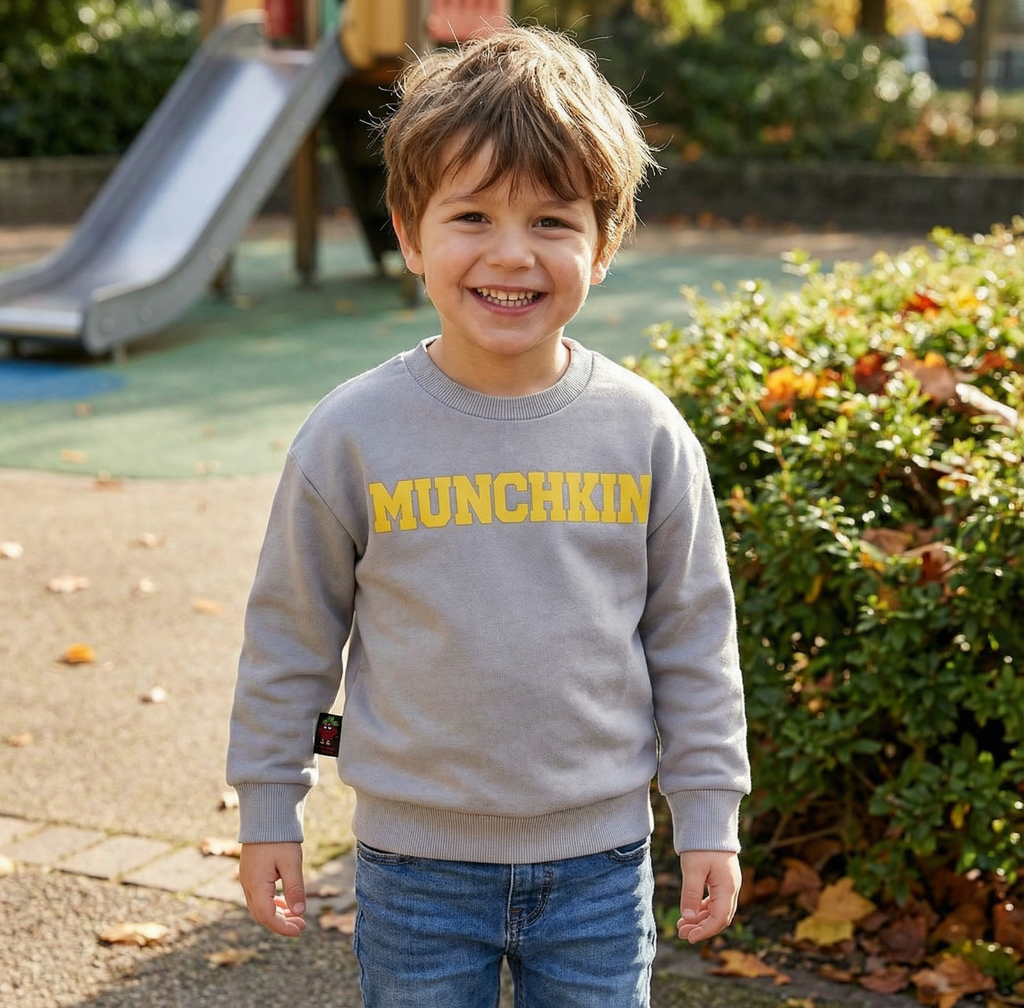 Strawberry Bandit high GSM Cotton Premium Heavyweight Crewneck Toddler Playground Fun Yellow Puff Print. 