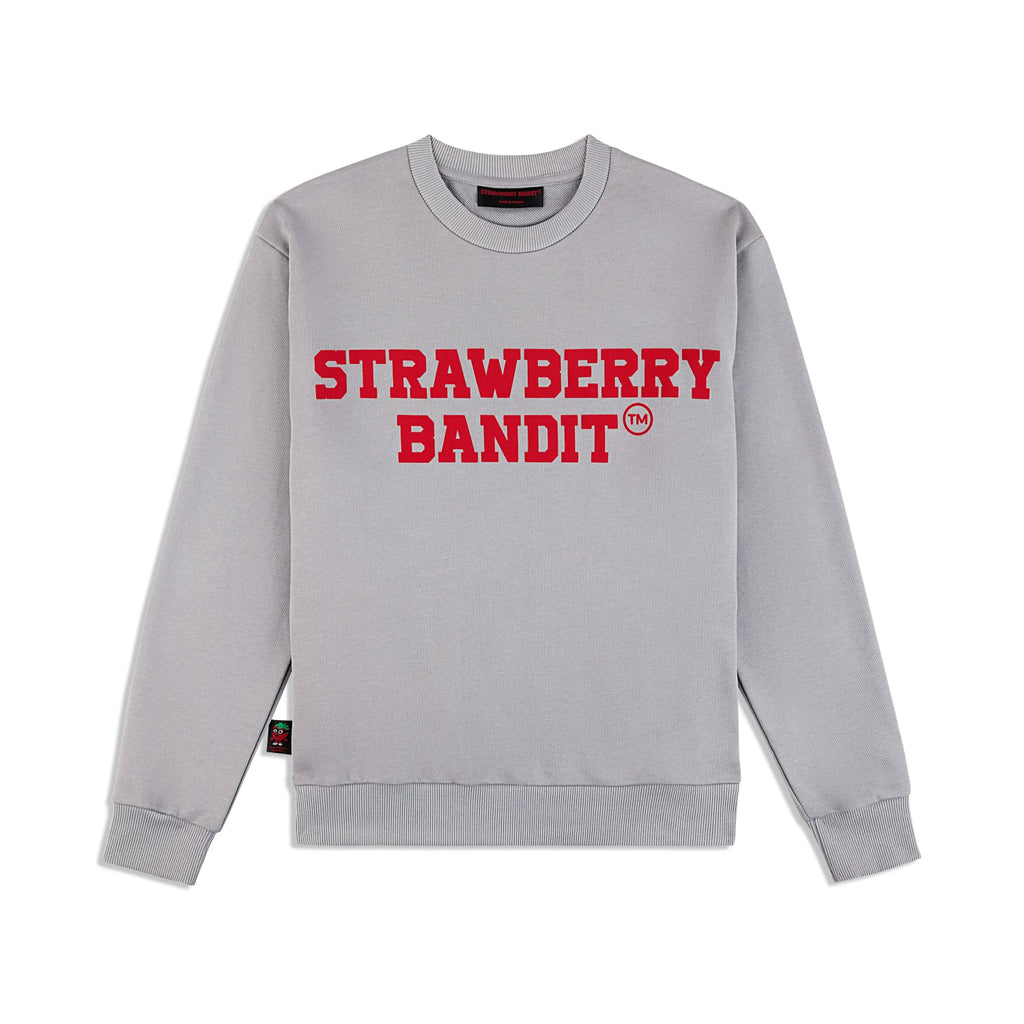 ‘STRAWBERRY BANDIT’ Adult Crewneck Strawberry Bandit Raised Print Heavyweight 400 GSM Cotton
