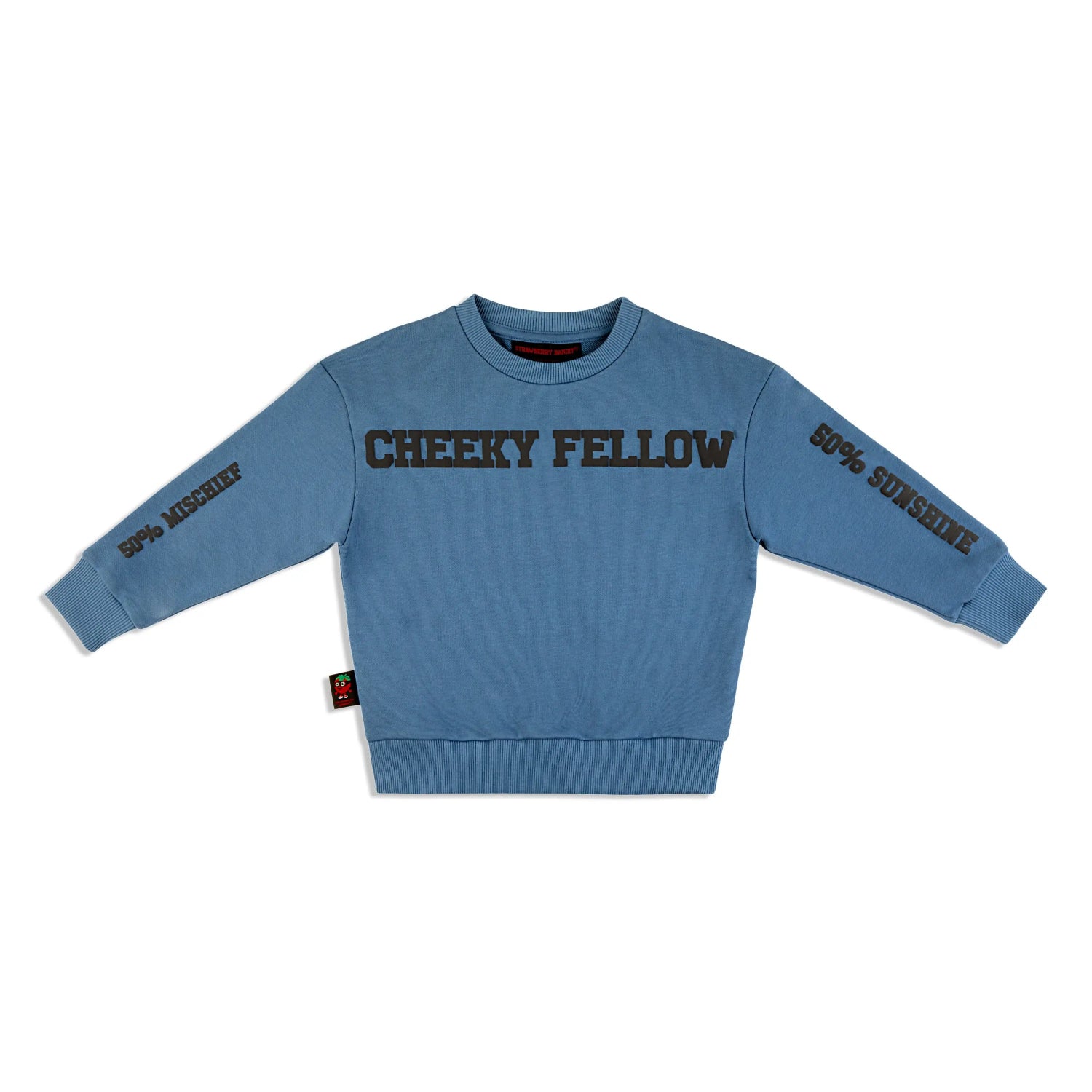 ‘CHEEKY FELLOW’ Crewneck Quality Cotton Puff Print by Strawberry Bandit