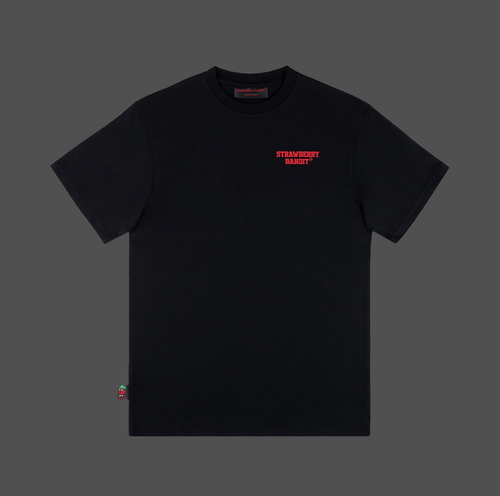 STRAWBERRY BANDIT Heavyweight Cotton T-shirt Raised Print Designed in Brooklyn