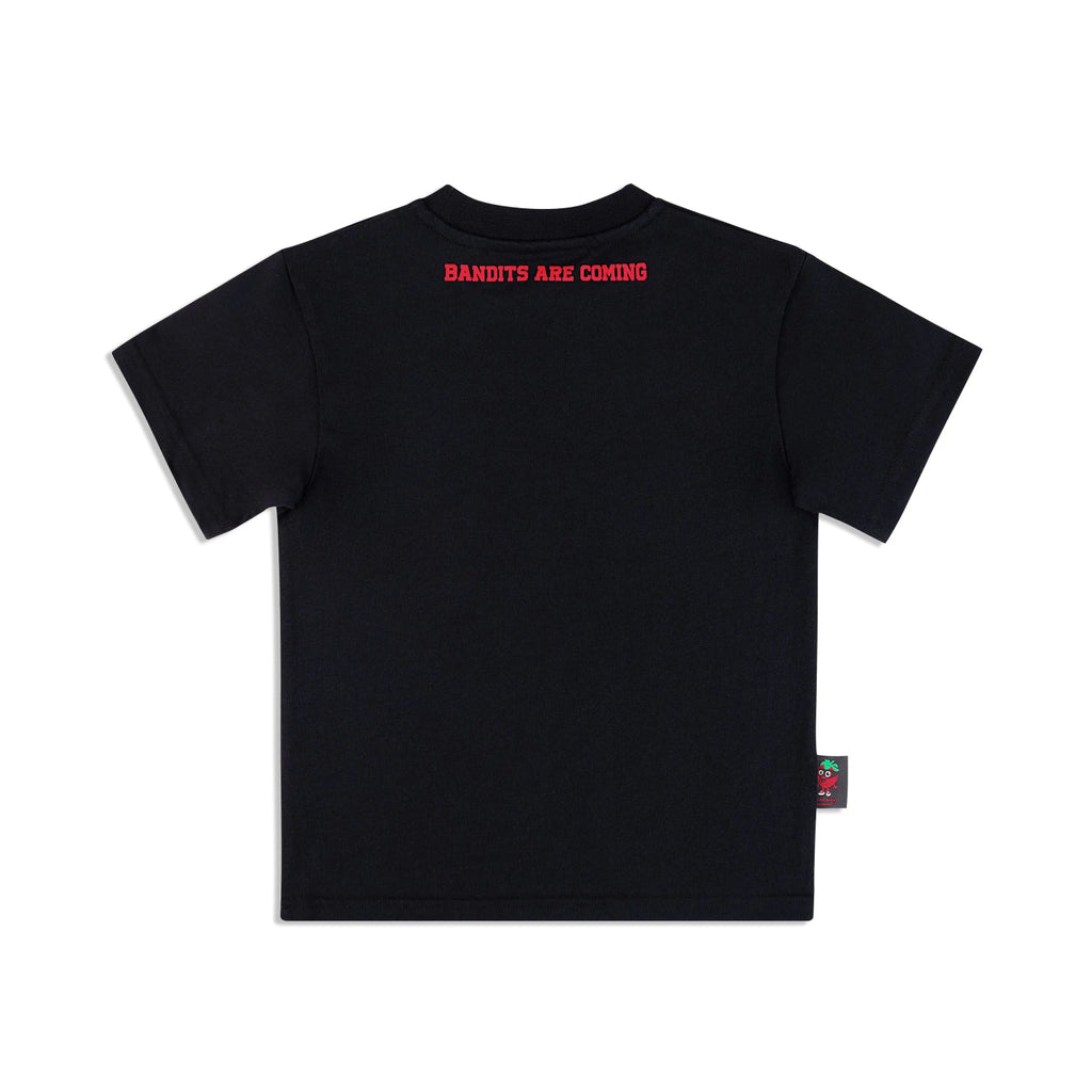 ‘STRAWBERRY BANDIT’ Soft Cotton T-Shirt Raised red back print Strawberry Bandit.