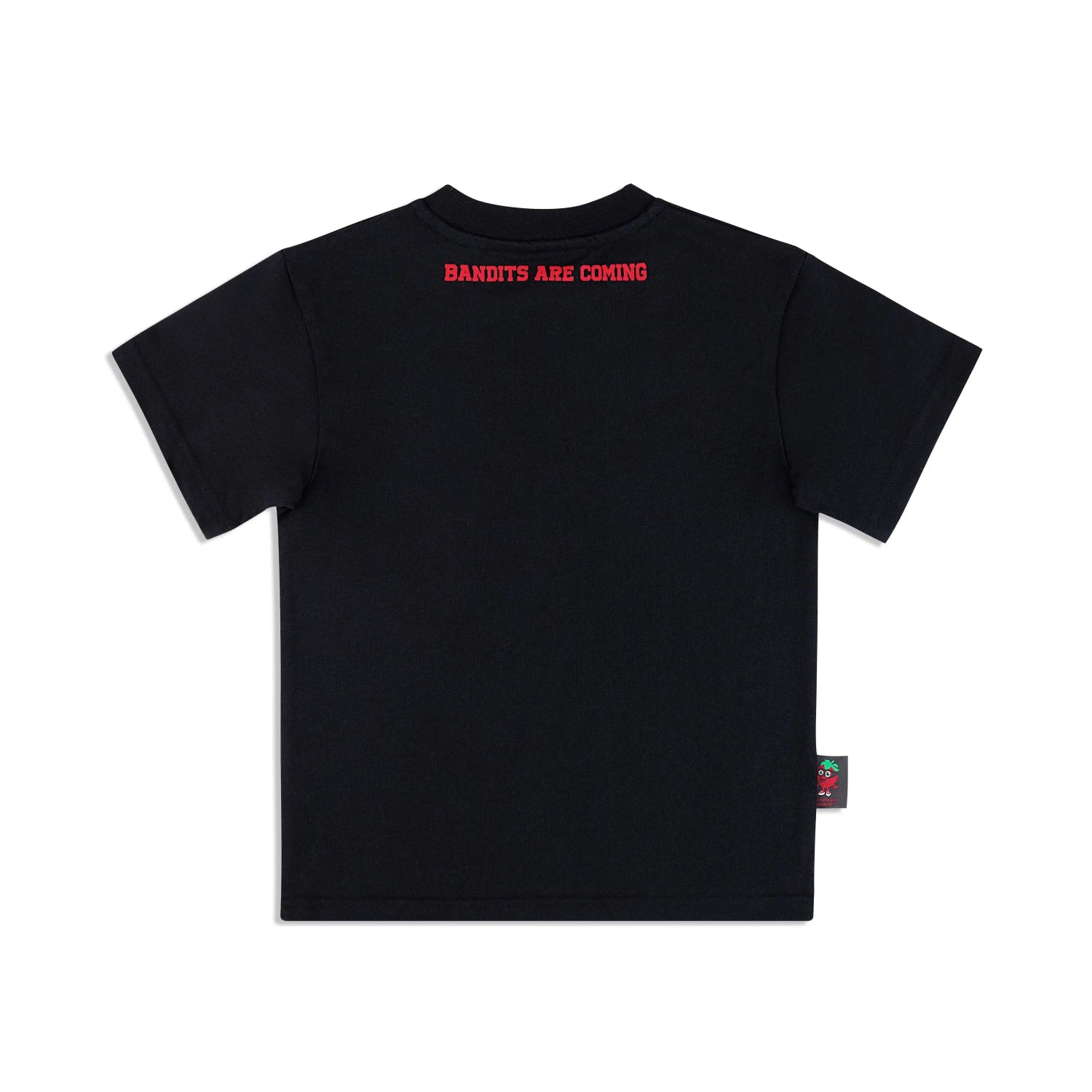 ‘STRAWBERRY BANDIT’ Soft Cotton T-Shirt Raised red back print Strawberry Bandit.