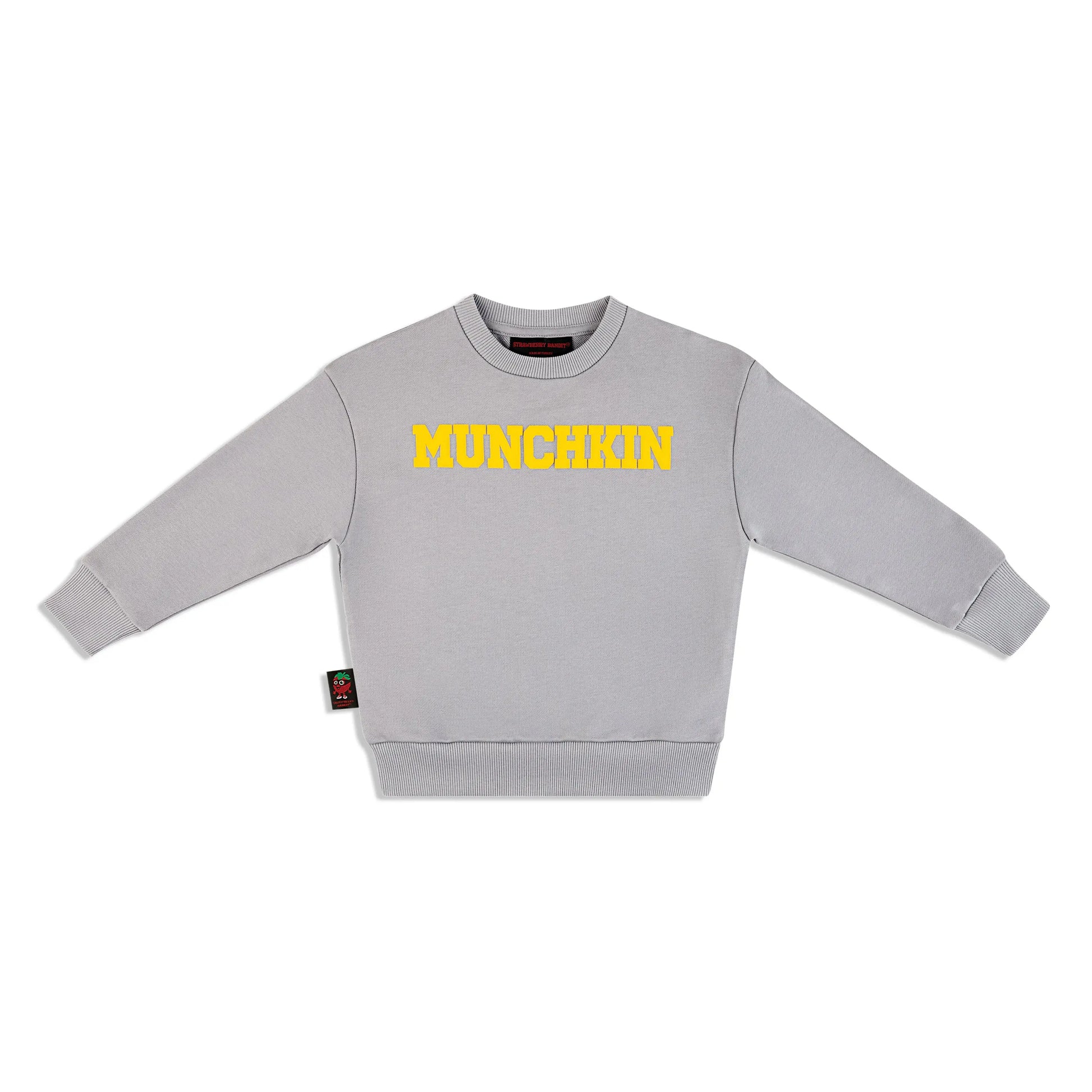 ‘MUNCHKIN’ Crewneck with Yellow Print Strawberry Bandit